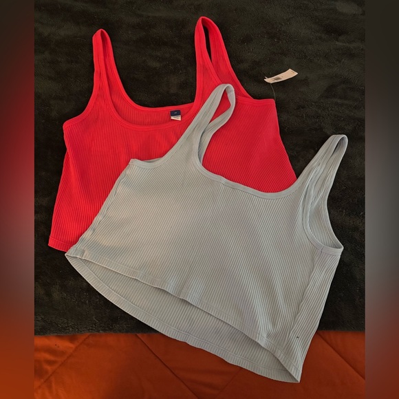 Old Navy Tops - Old Navy Women's Ribbed Cropped Tank Top Set - Hot Pink and Light Blue